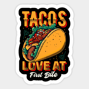 Tacos Love at first Bite Sticker